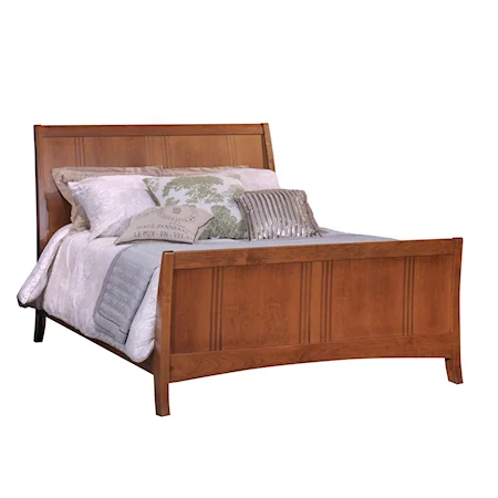 California King Sleigh Bed with Natural Detailing